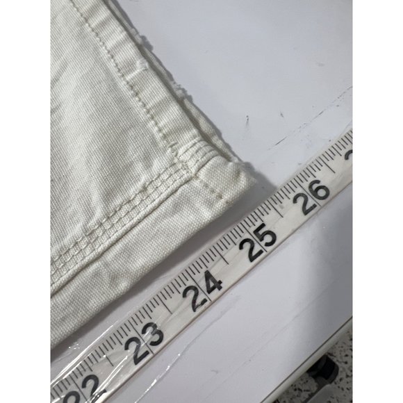 Time and Tru High Rise Utility Slim Jeans Womens 14 Cream Cotton Blend Carpenter - Picture 8 of 9